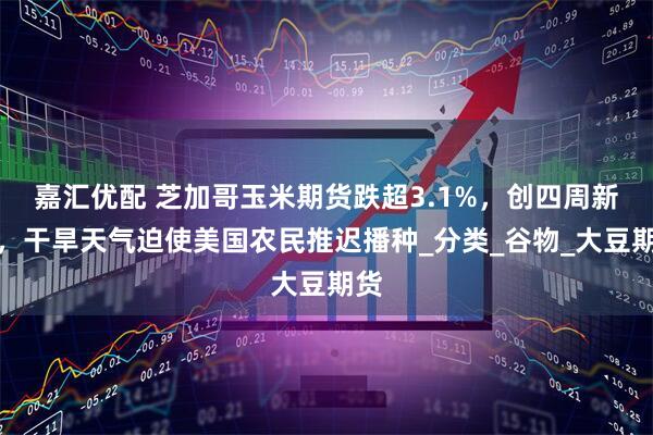 嘉汇优配 芝加哥玉米期货跌超3.1%，创四周新低，干旱天气迫使美国农民推迟播种_分类_谷物_大豆期货